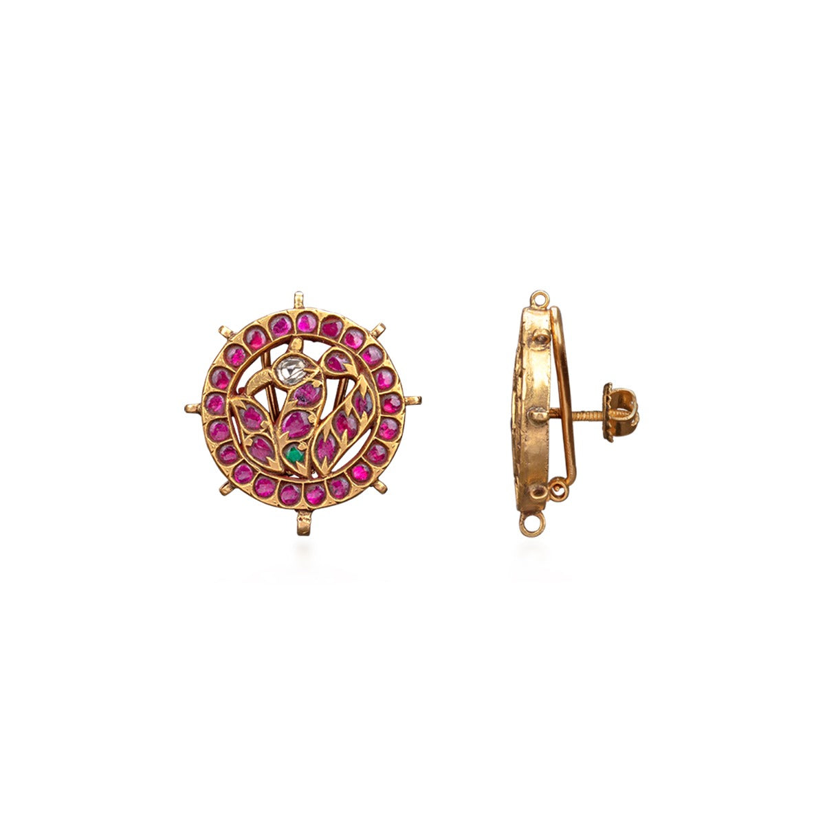 Encircled Flamingo Gold Earrings