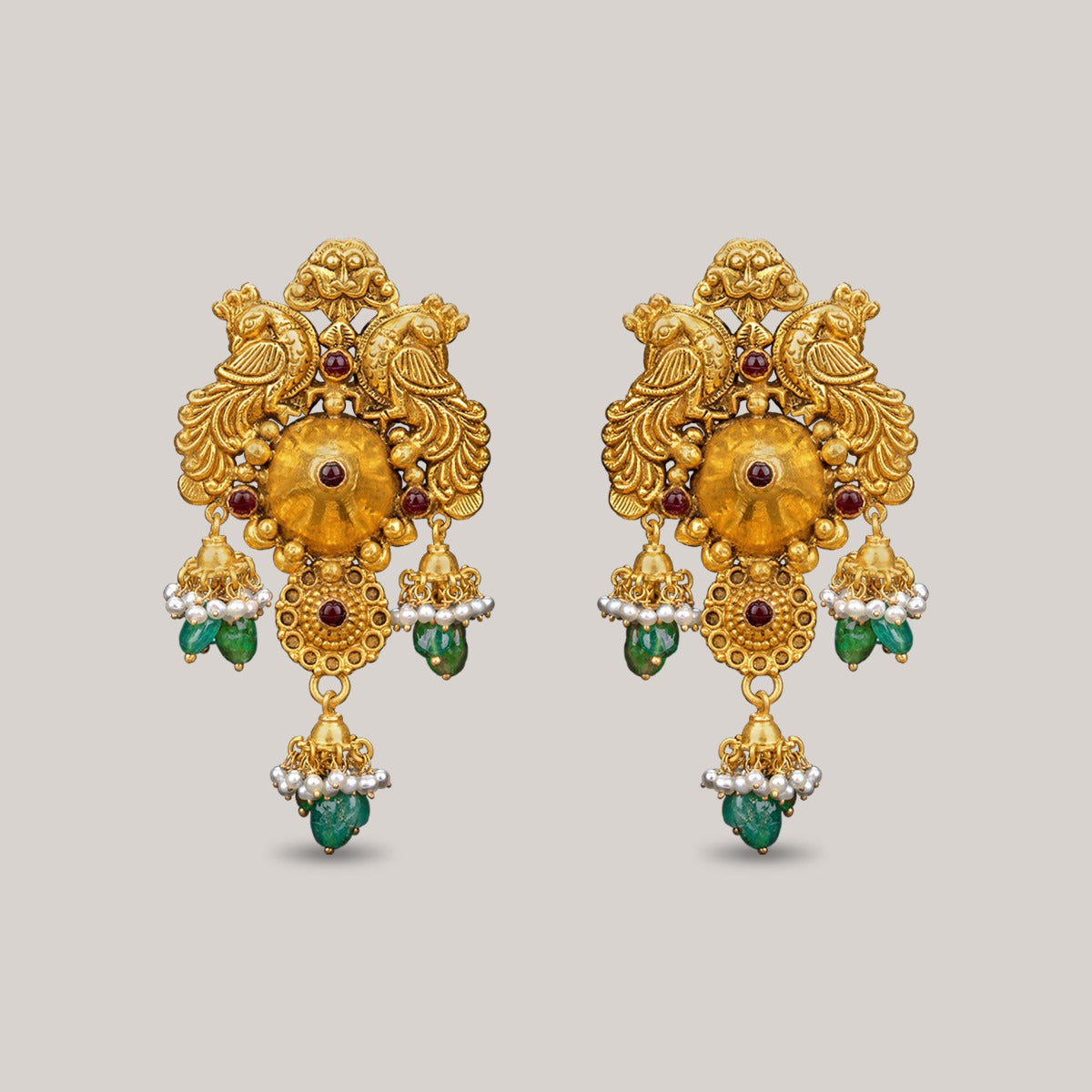 Royalty Peacock Gold Earrings