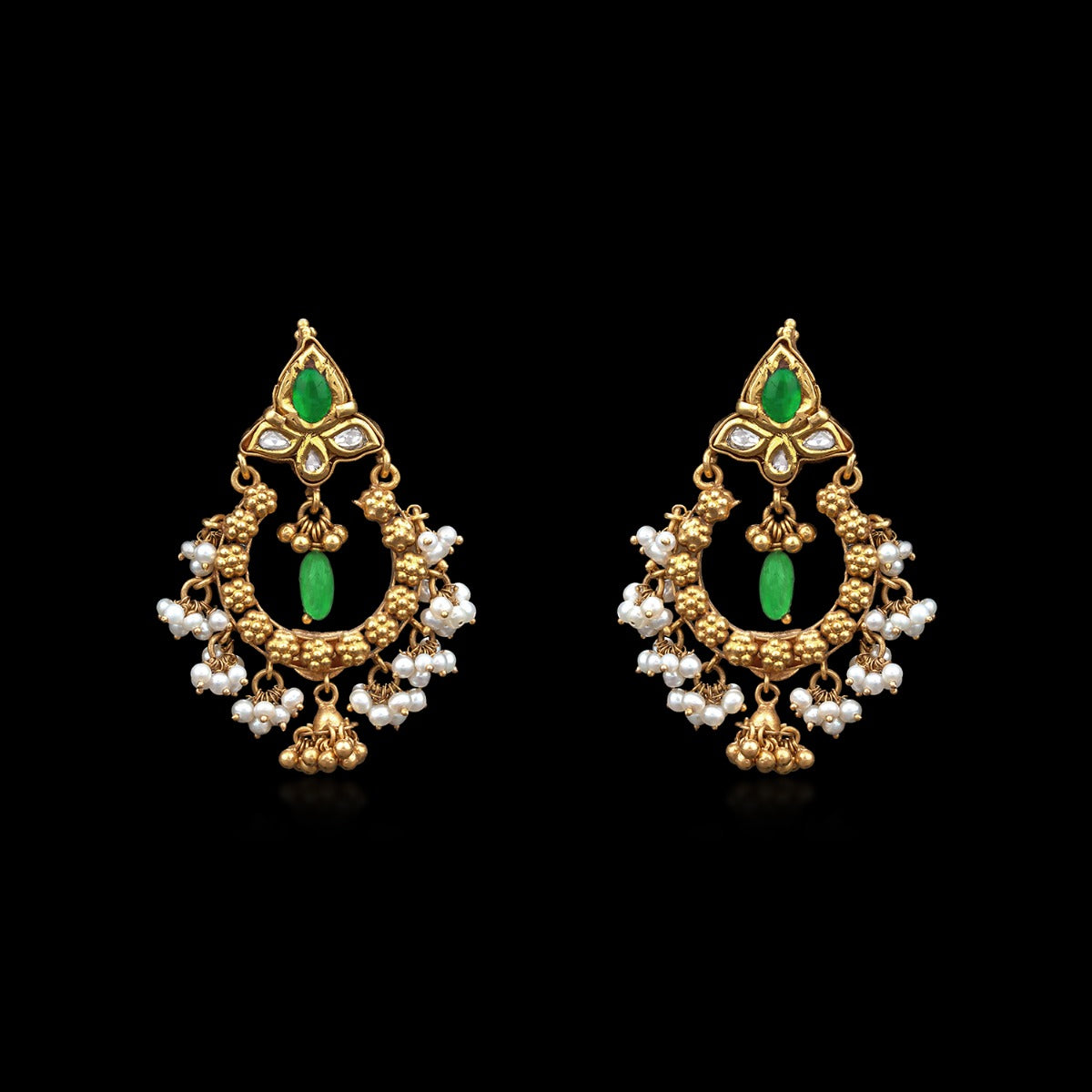 Multi Stones Chand Bali