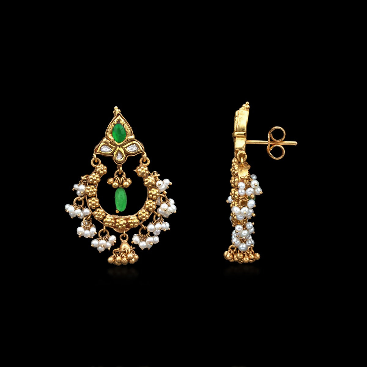 Multi Stones Chand Bali