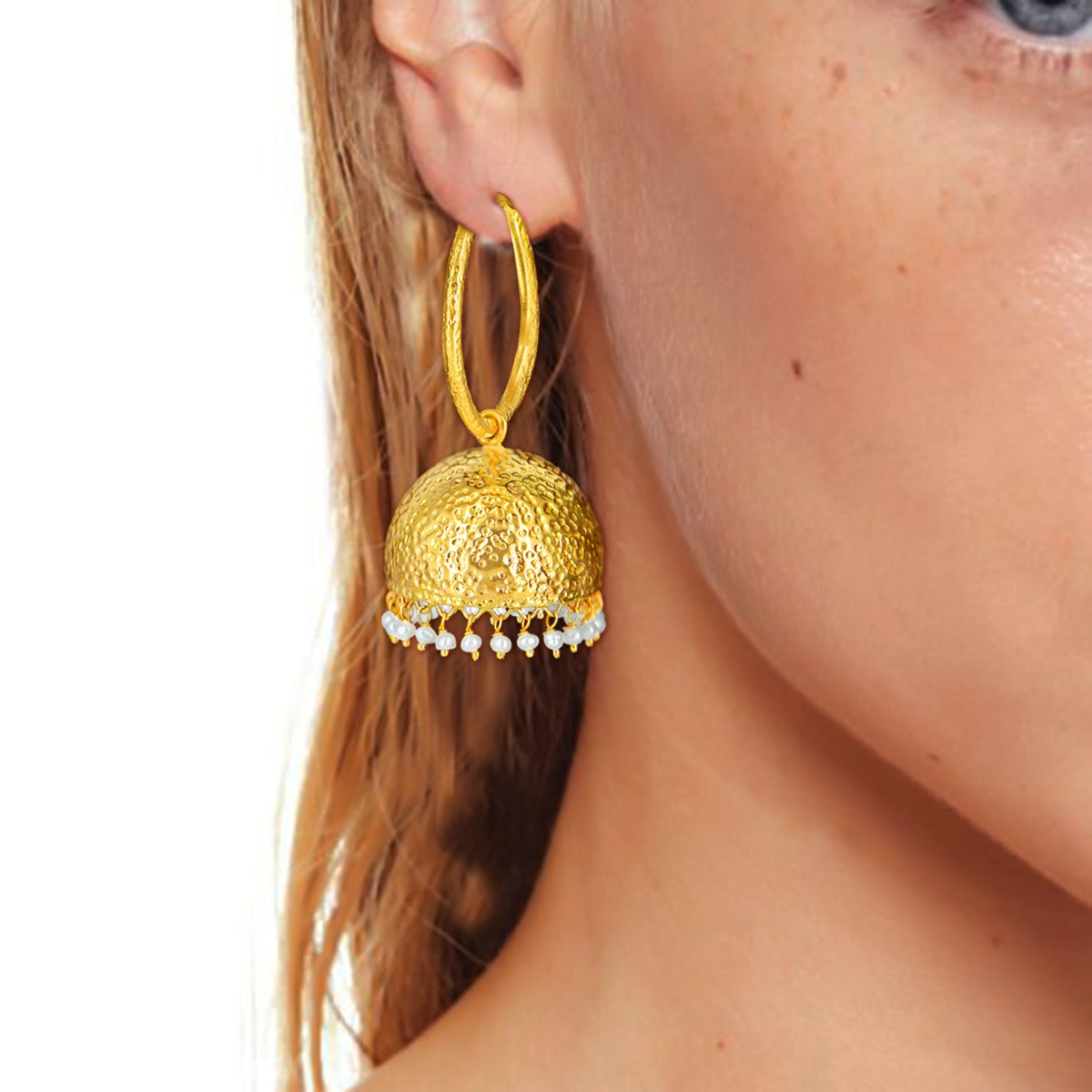 Golden Solid Dome Gold Jhumka