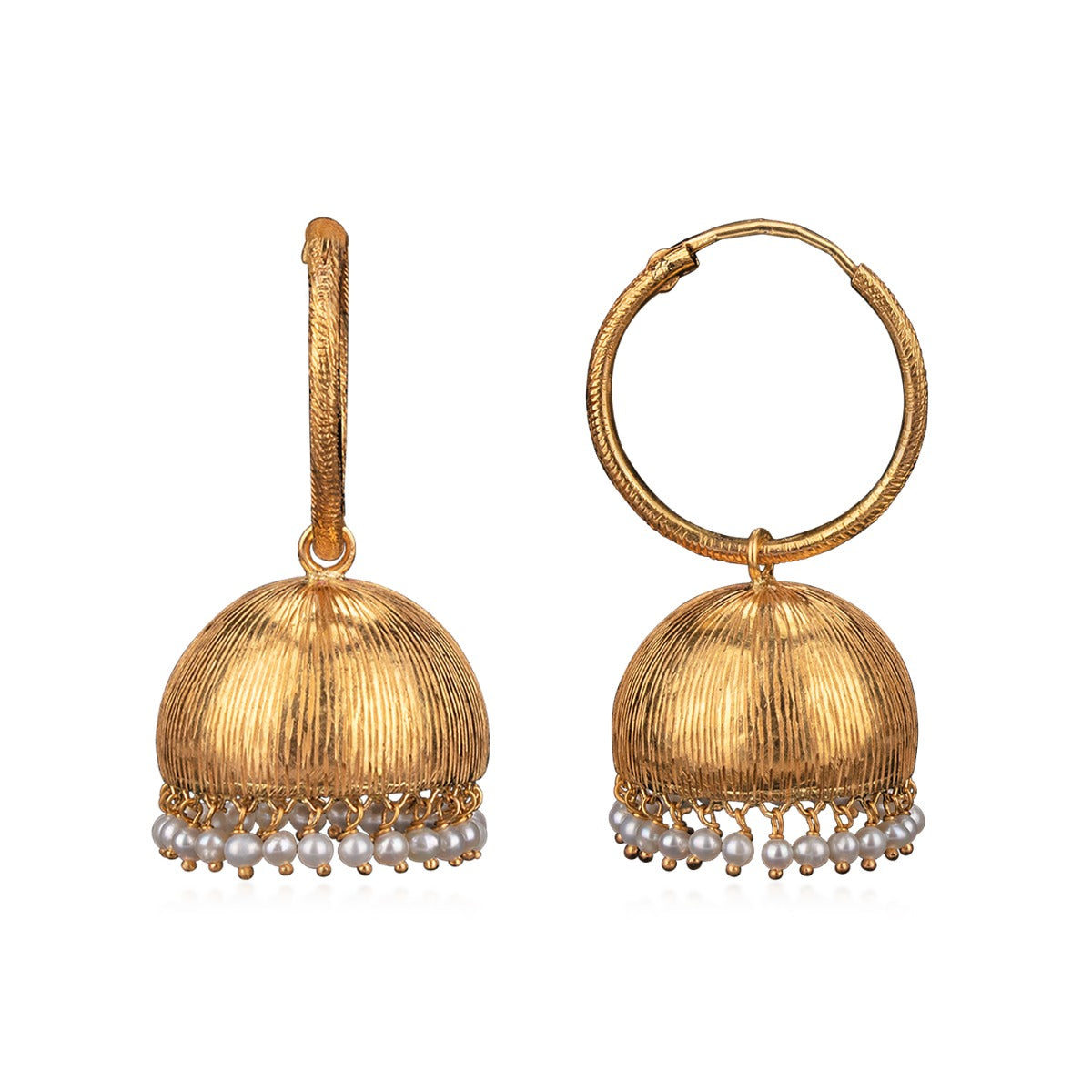 Temple Bell Mould Gold Jhumka