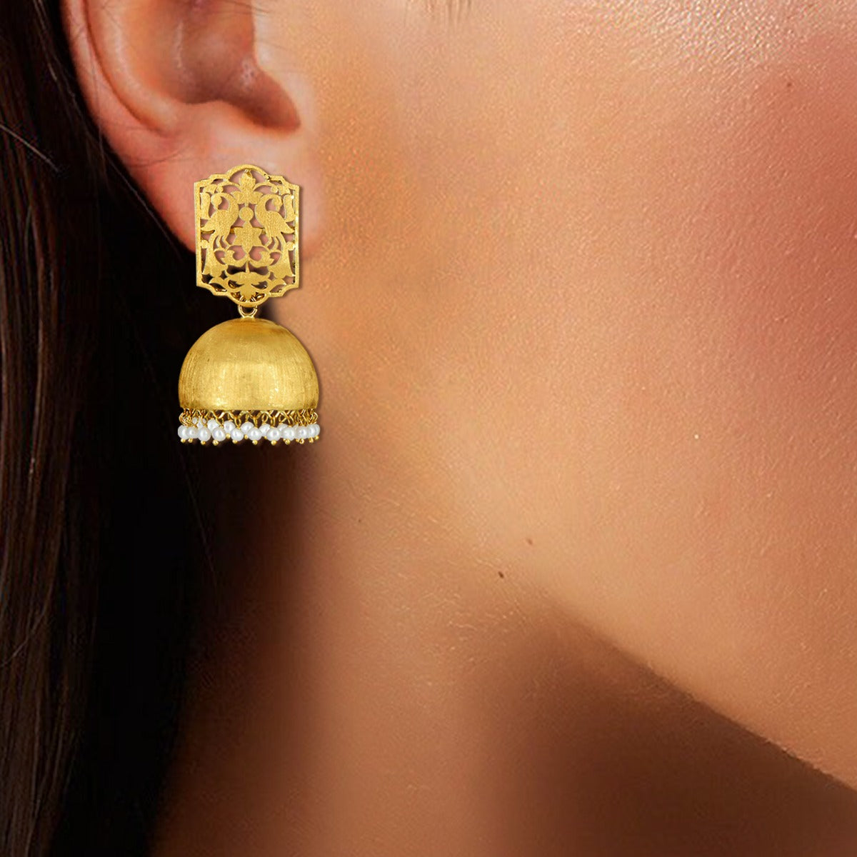 Outer Dome Gold Jhumka