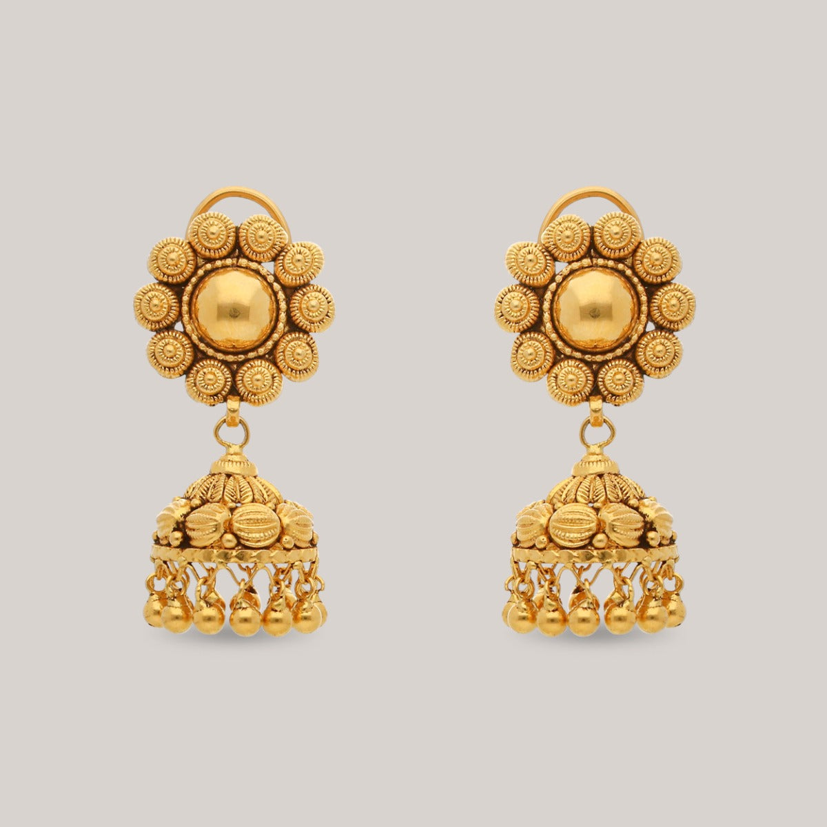 Radiant Bloom Gold Jhumka