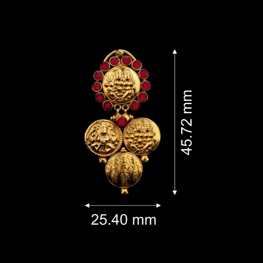 Round Embossed Gold Earrings