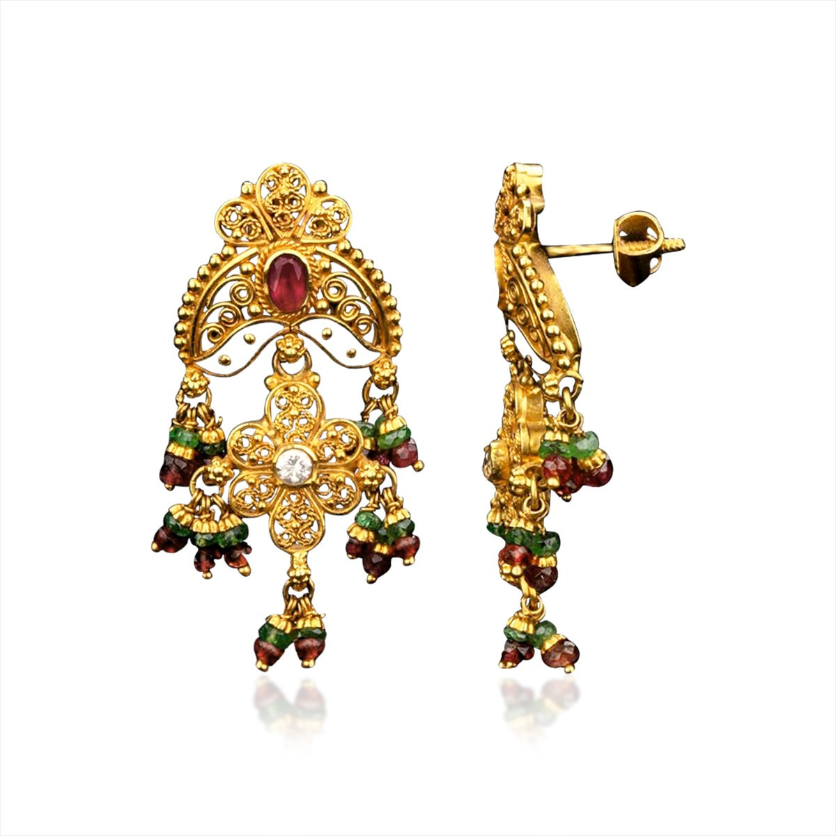 Semi Motif Traditional Earrings