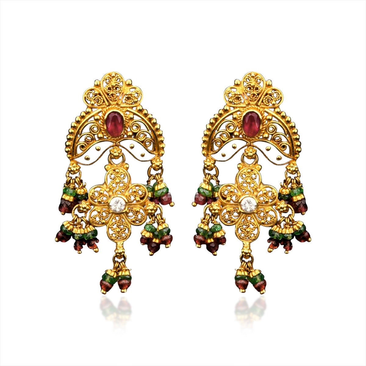 Semi Motif Traditional Earrings