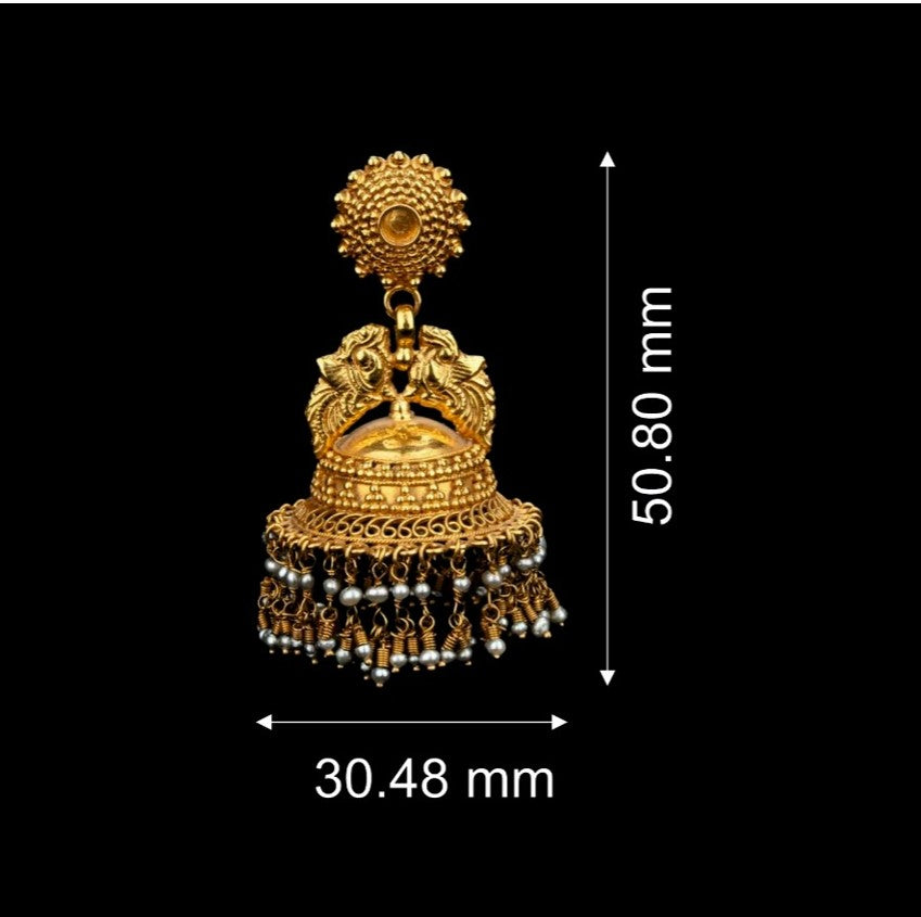 Sun Motif Traditional Gold Jhumka