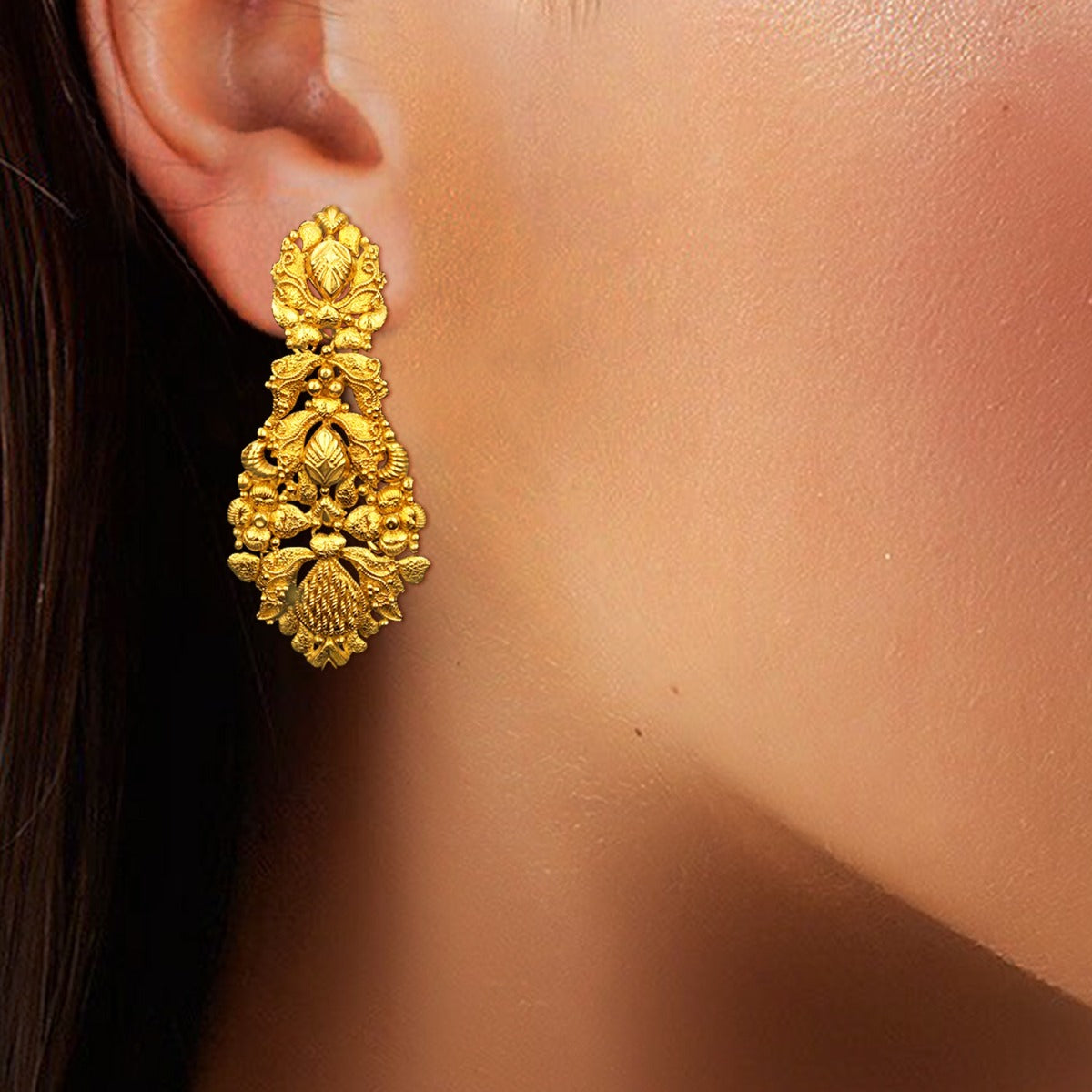 Traditional Tribal Gold Earrings