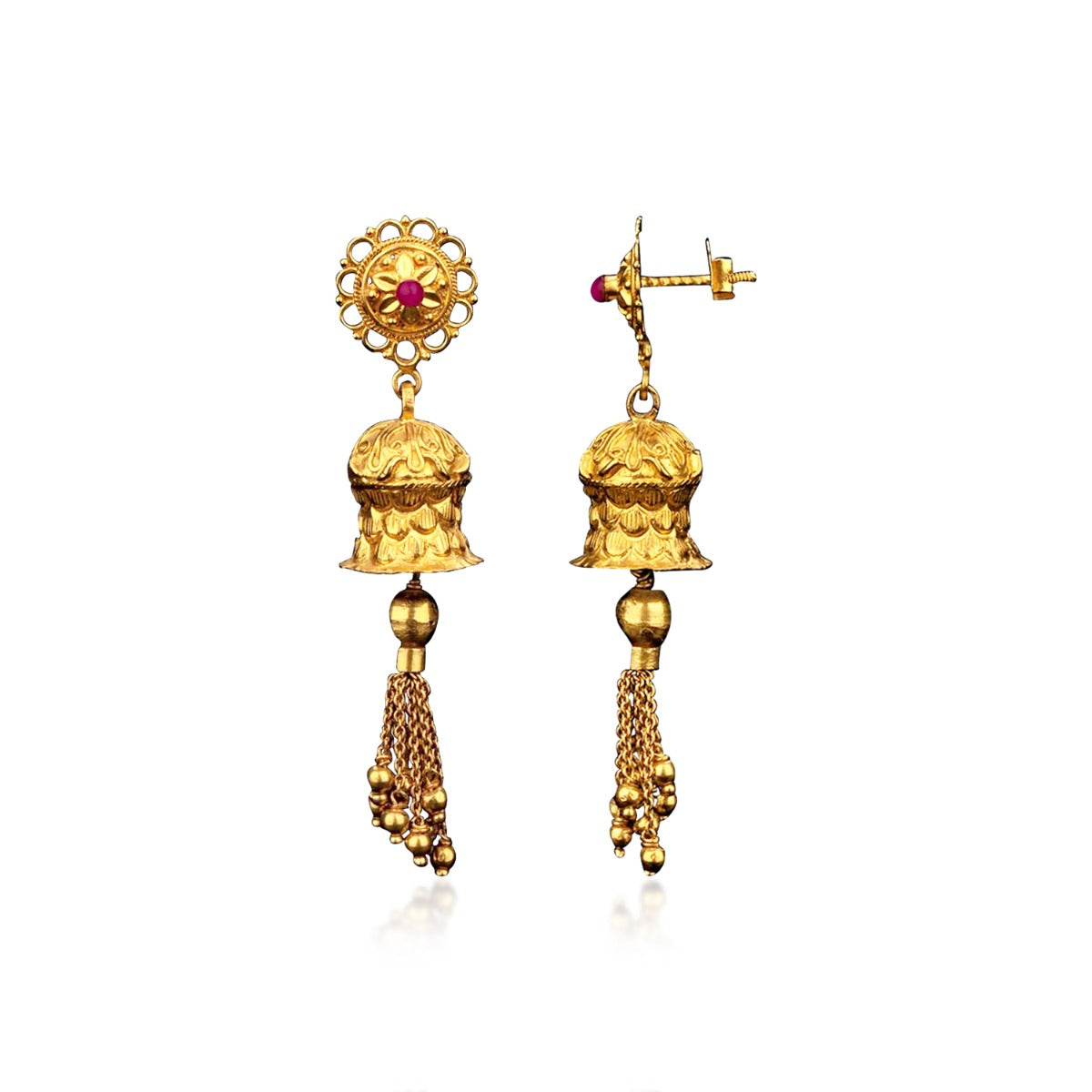Temple Bell Gold Earrings