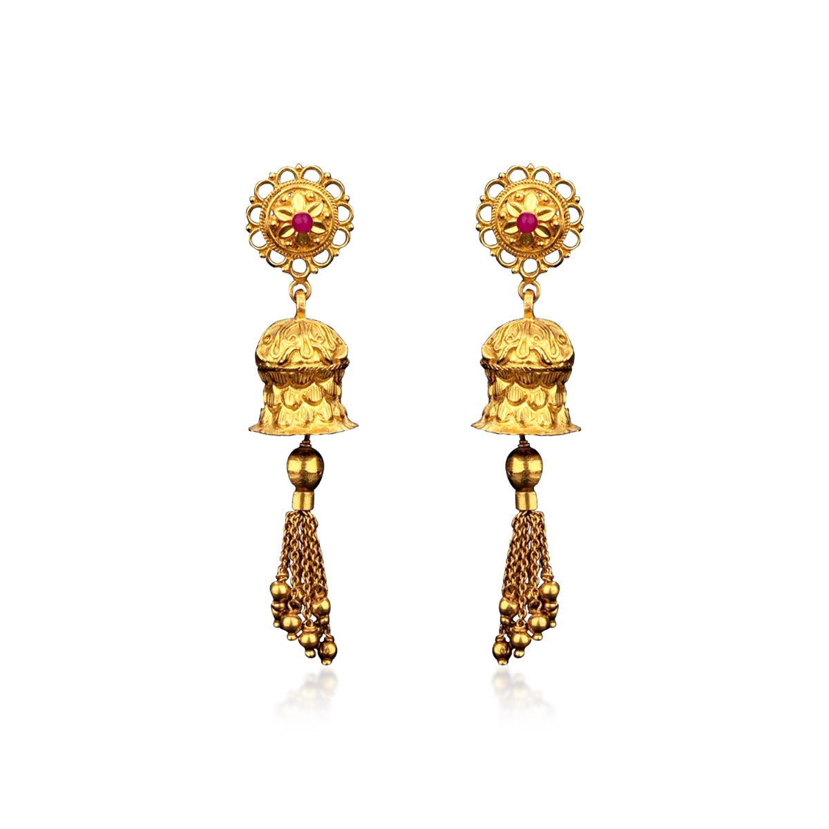 Temple Bell Gold Earrings