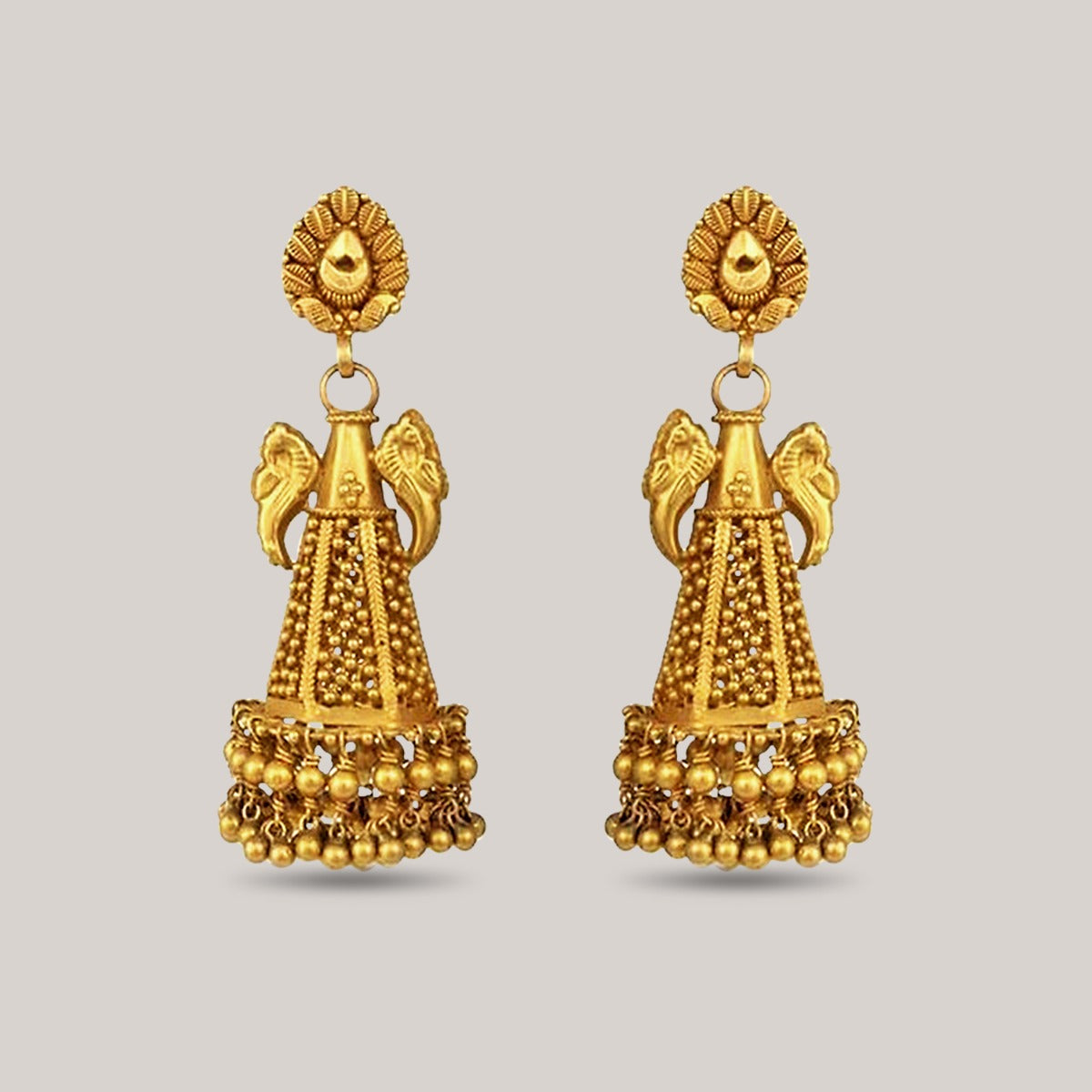 Contemporary Dangler Gold Earrings