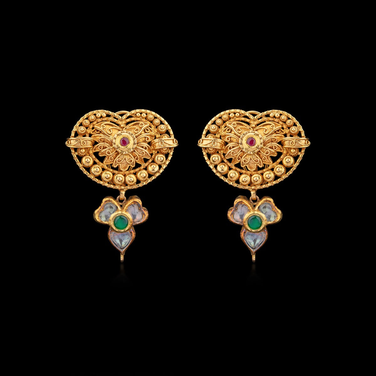 Traditional Rava Gold Earrings