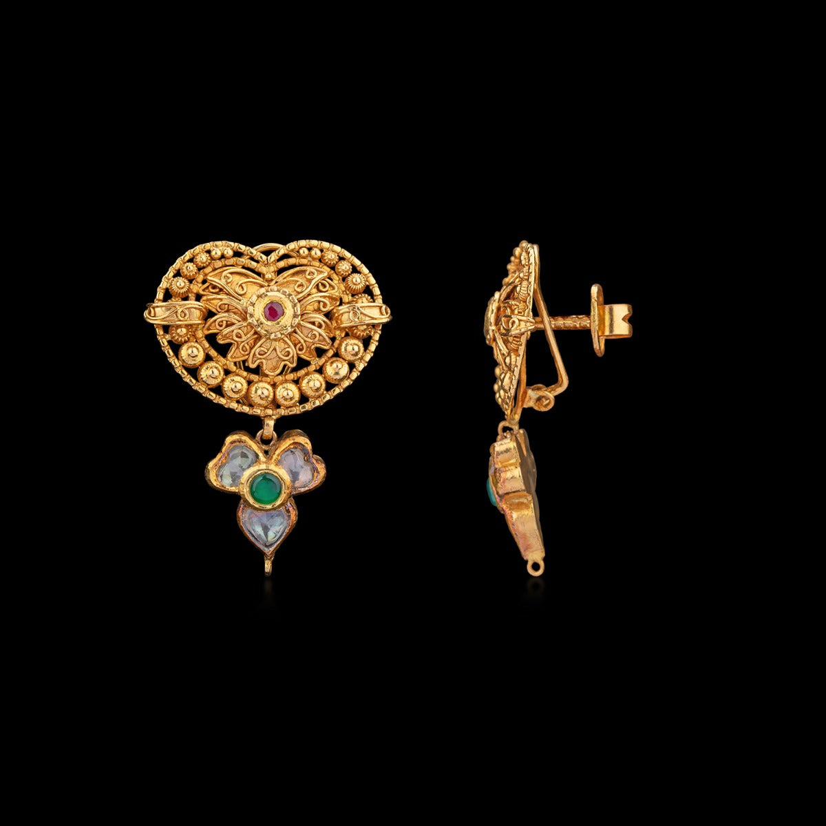 Traditional Rava Gold Earrings