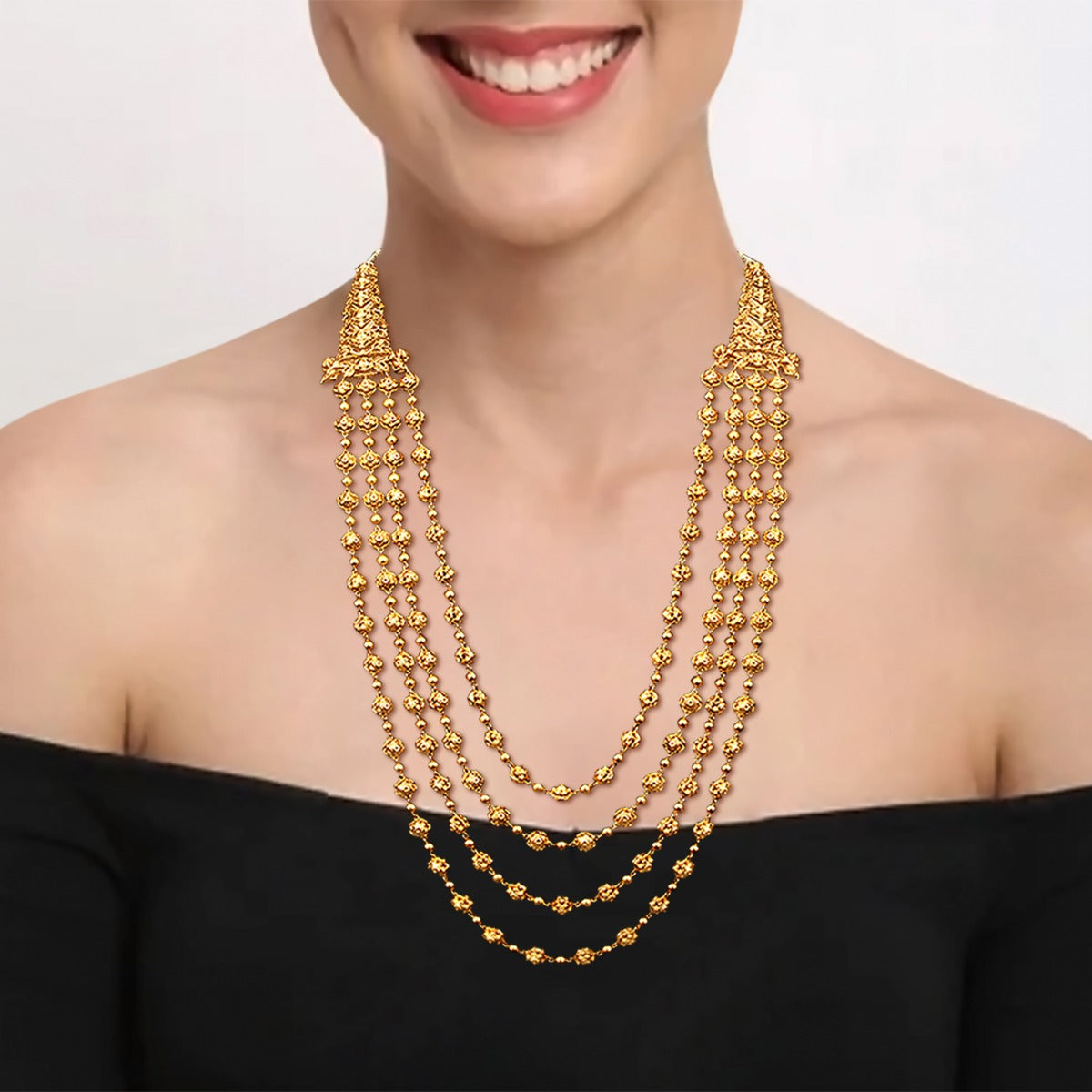 Temple Goddess Gold Necklace