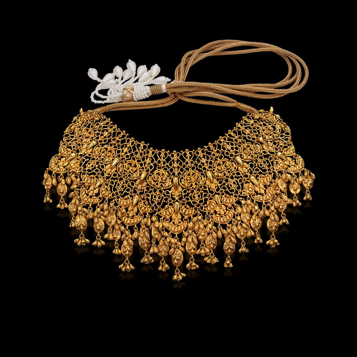 Wire Mesh Gold Necklace