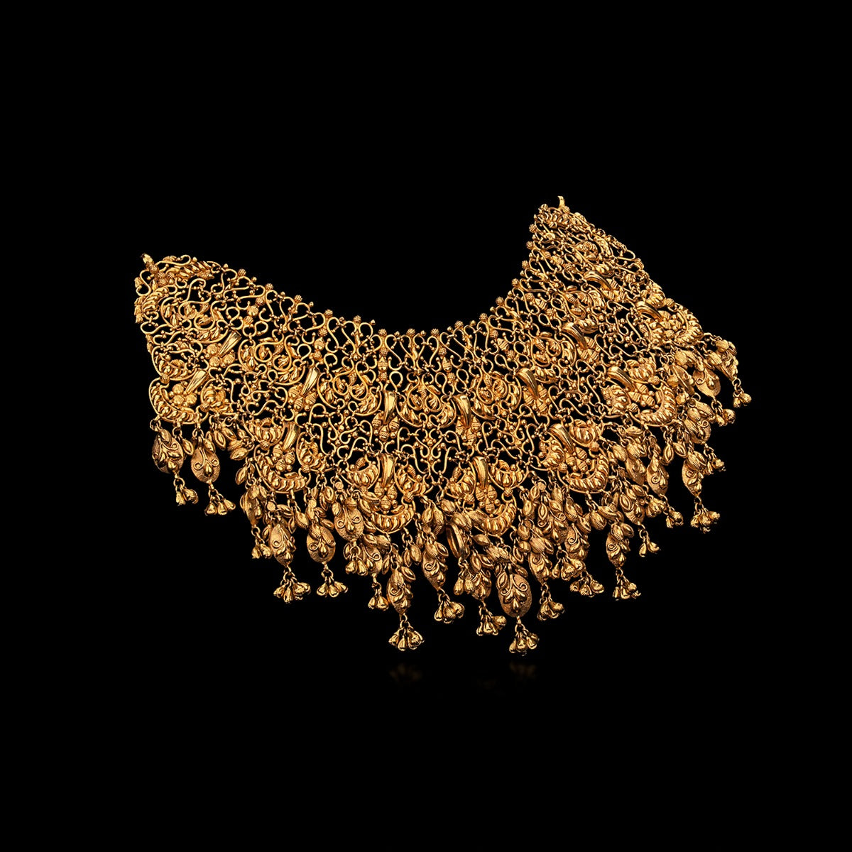 Wire Mesh Gold Necklace