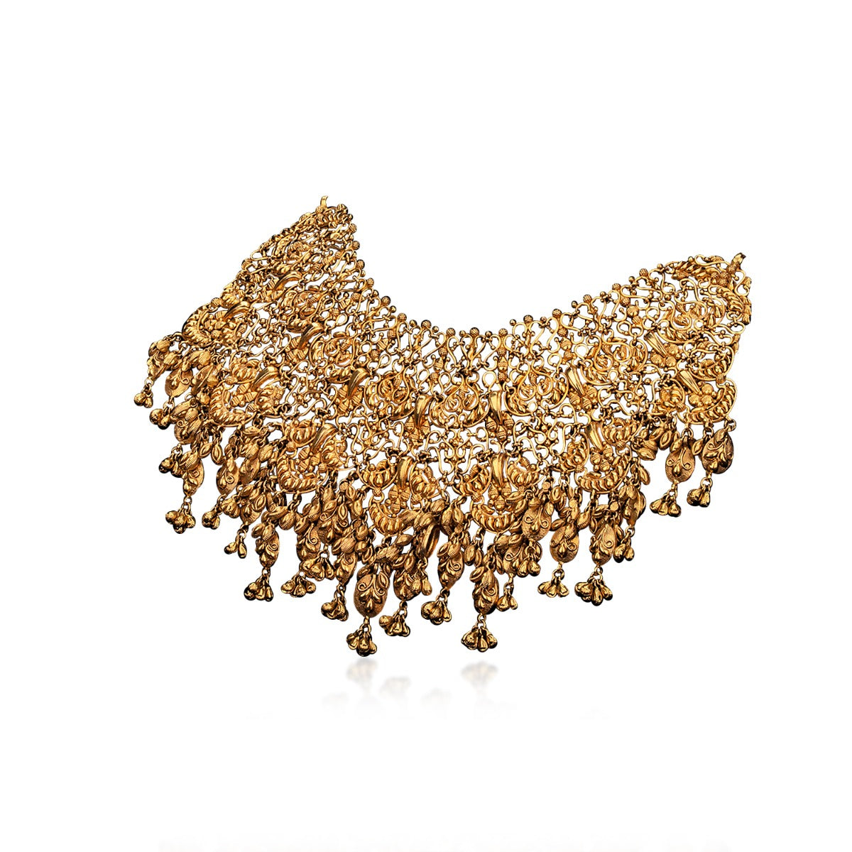 Wire Mesh Gold Necklace