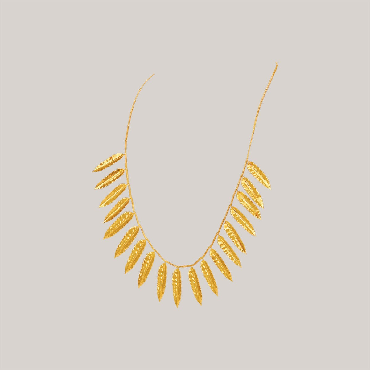 Tribal Leaf Gold Necklace