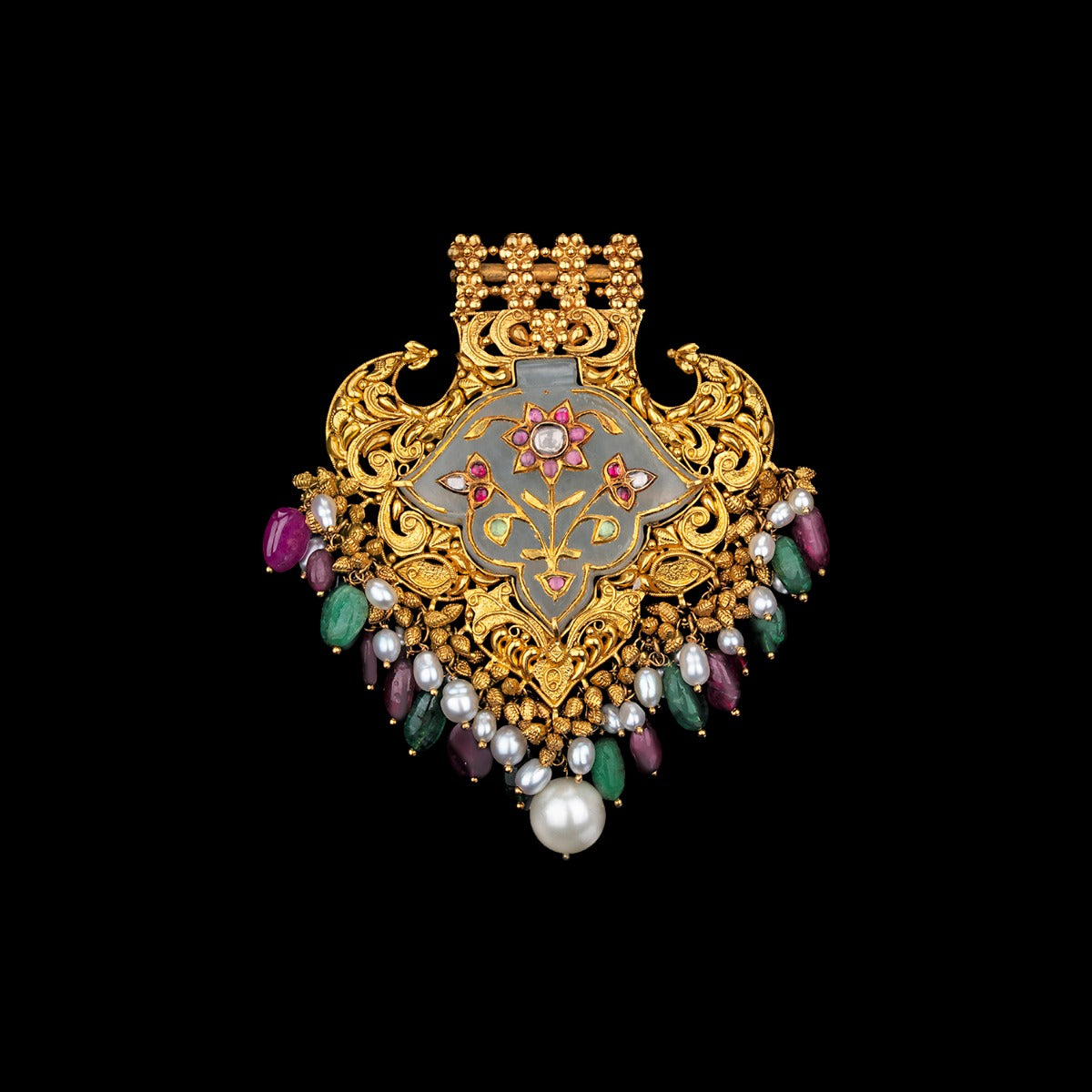 Temple Coloured Gold Pendant