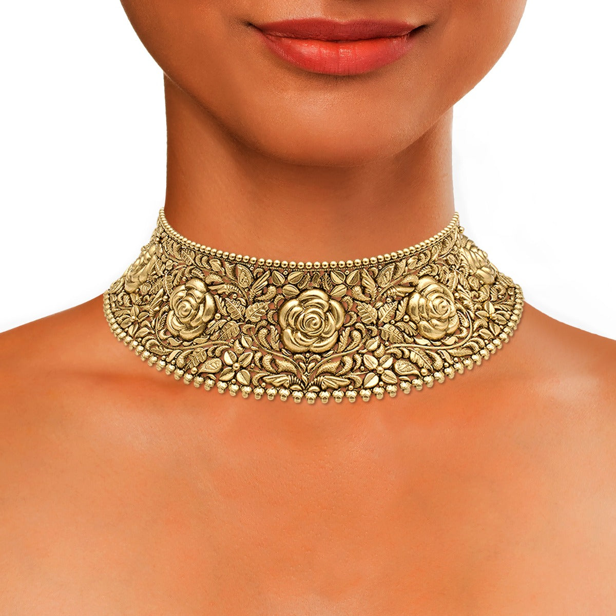 Floral Dusk Gold Choker