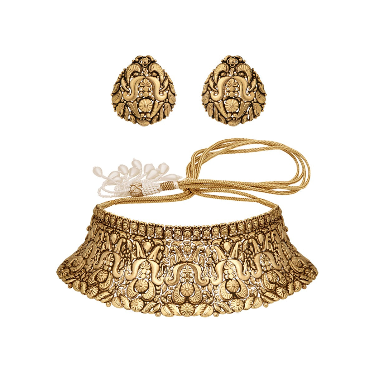 Shashi Geometric Gold Choker Set