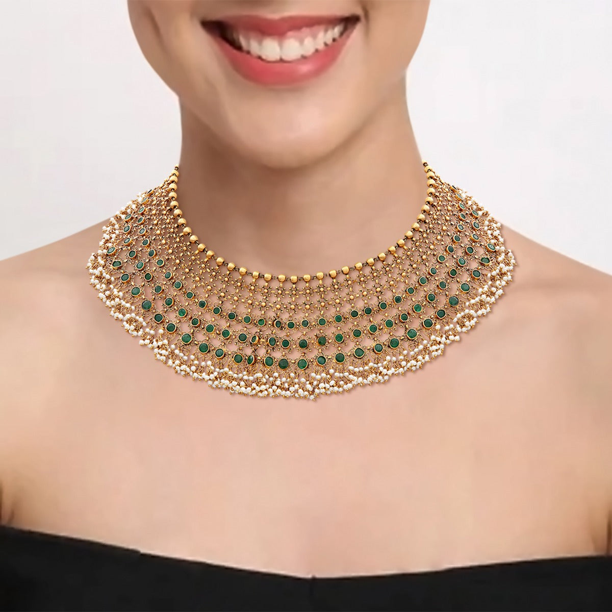 Megara Netted Gold Choker