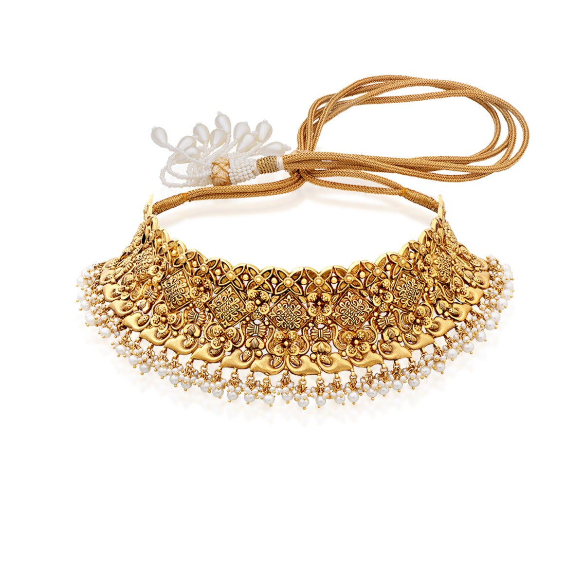 Earthy Motifs Gold Choker
