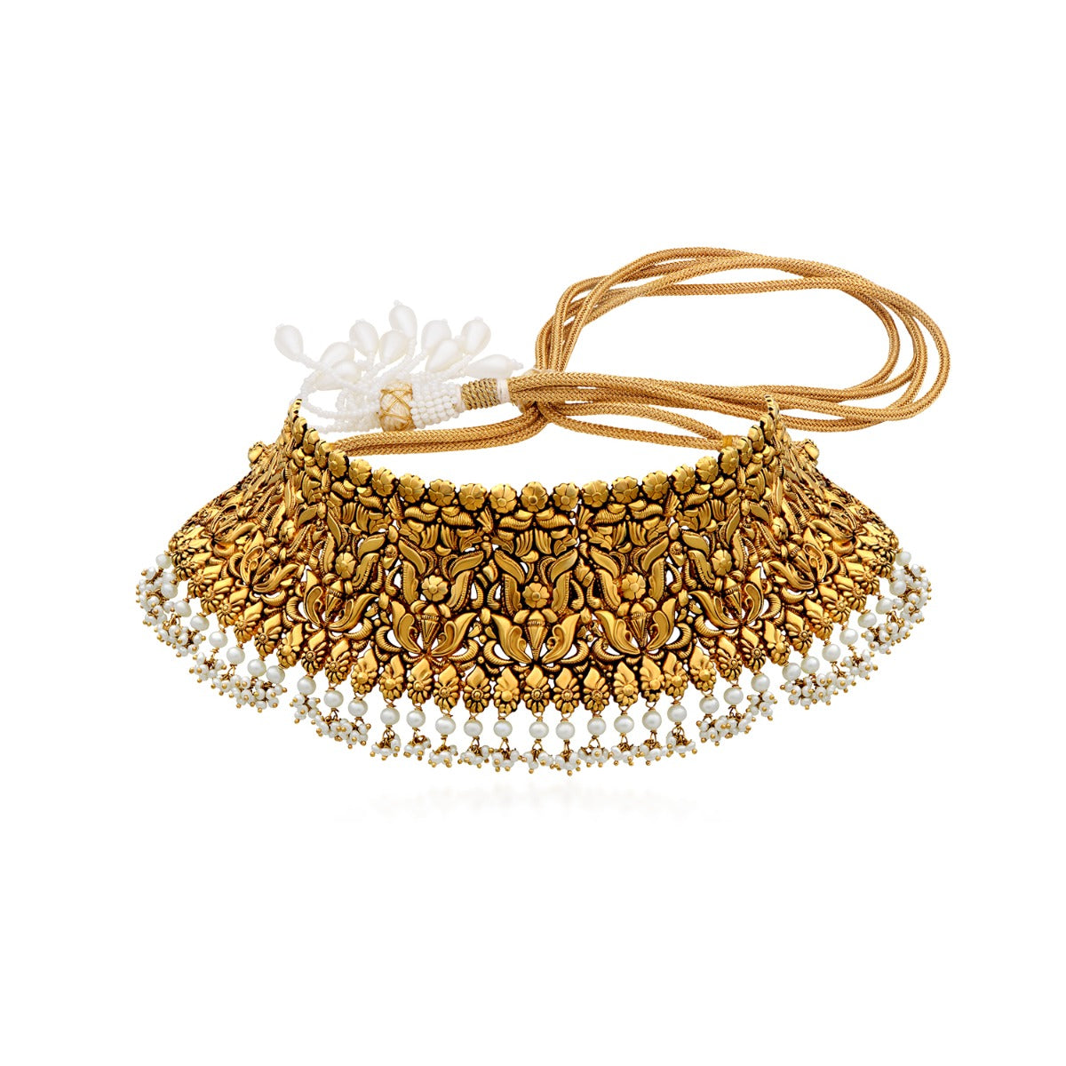 Arching Petals Gold Choker Set