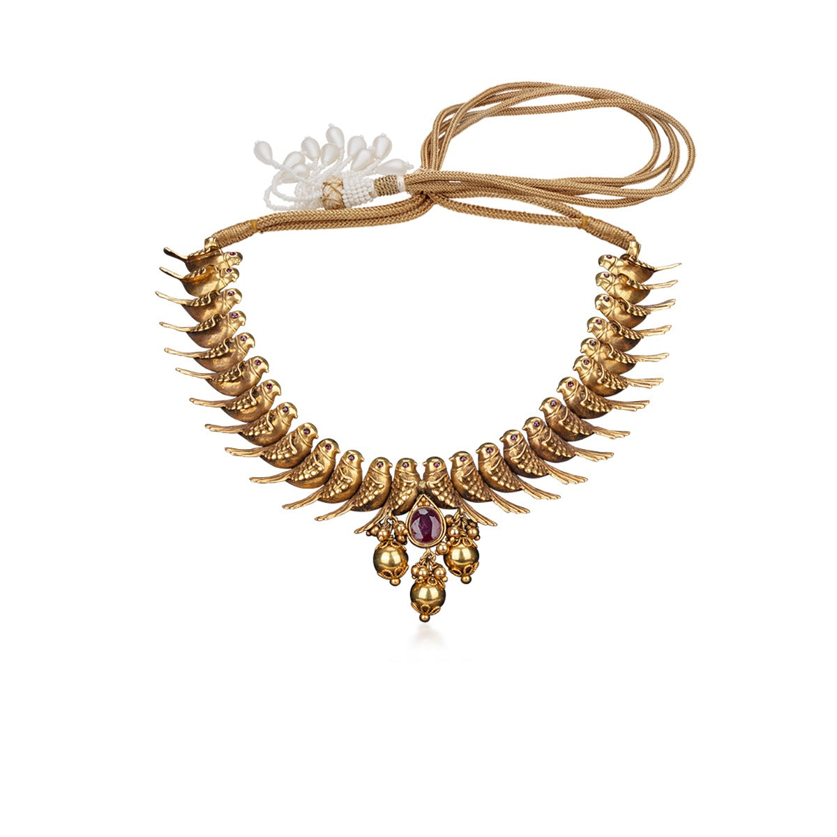 Bird Eyed Rustic Gold Necklace