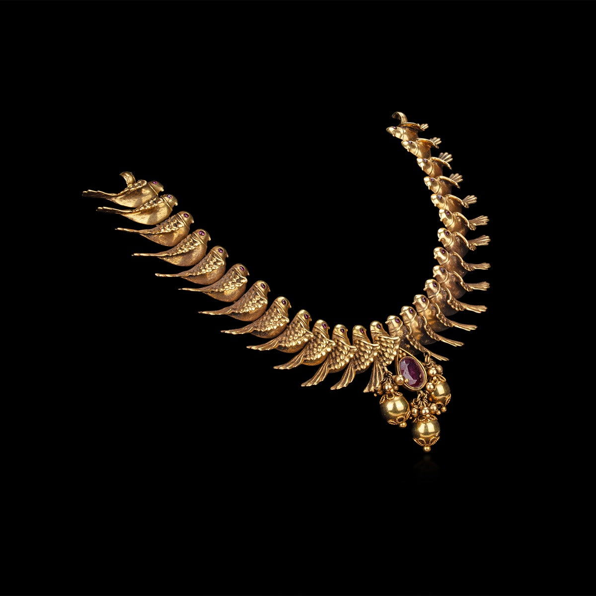 Bird Eyed Rustic Gold Necklace