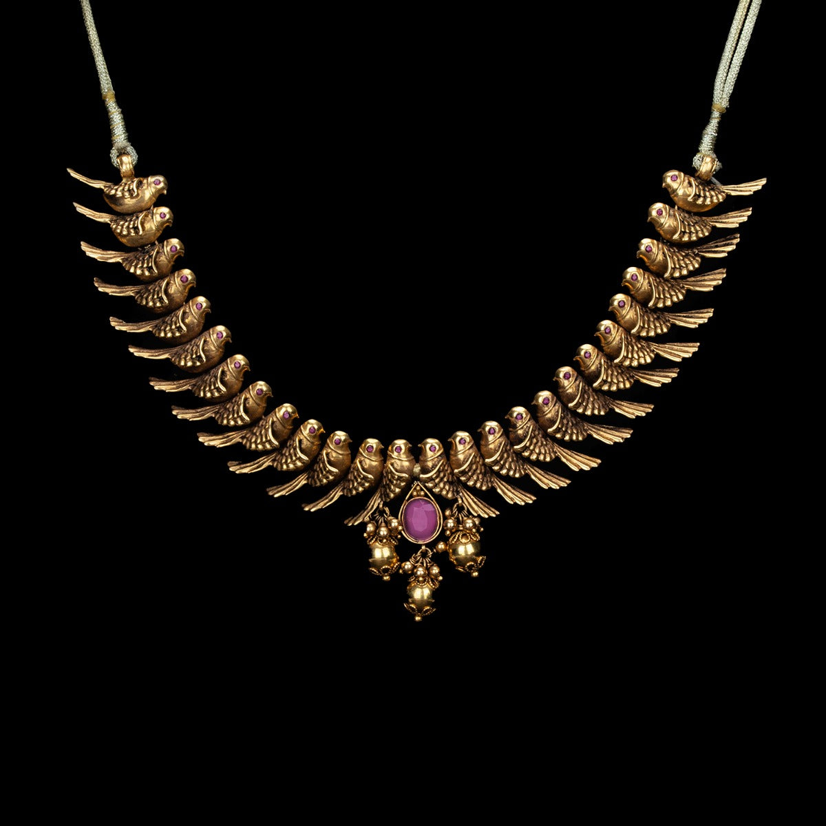 Bird Eyed Rustic Gold Necklace