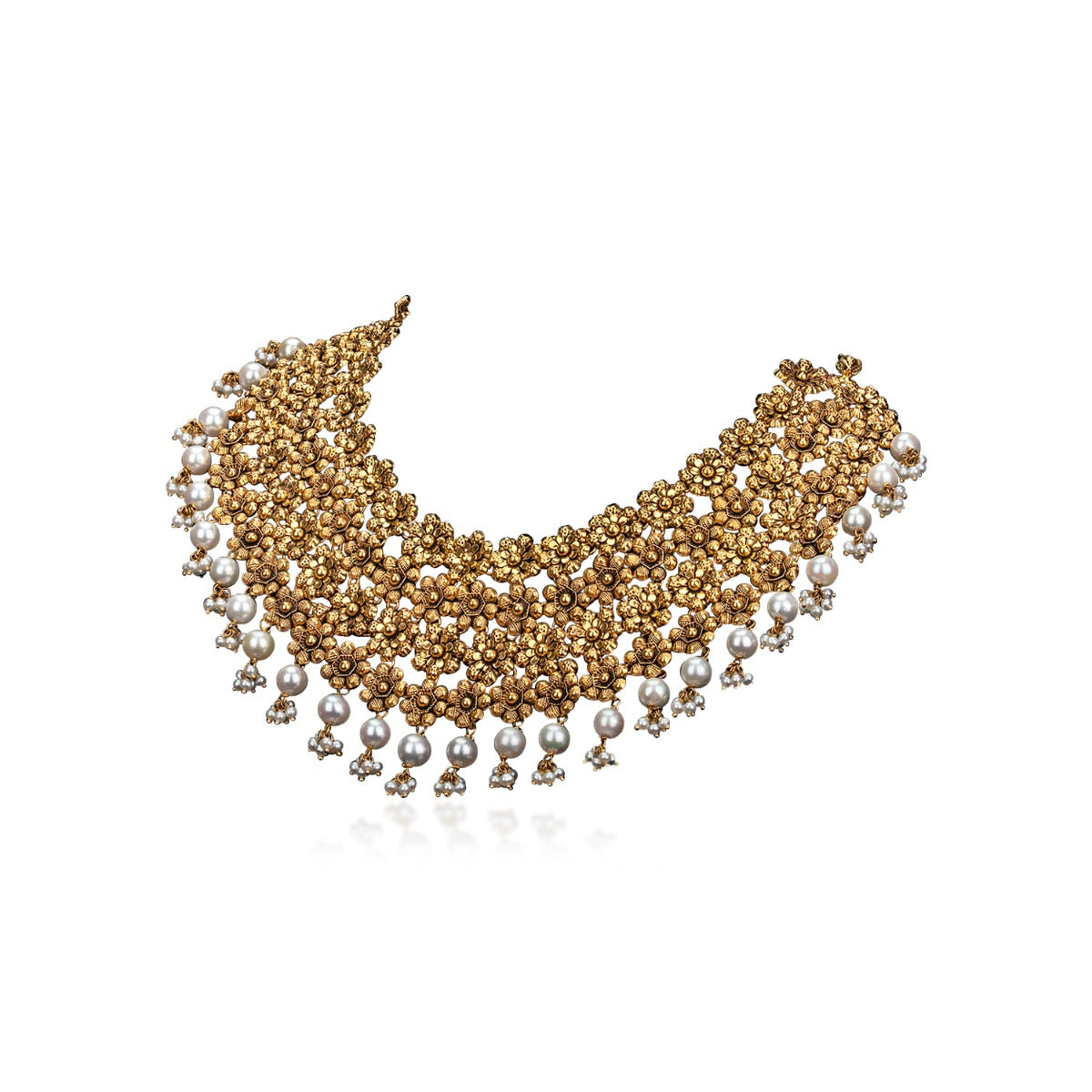 White Snow Gold Necklace