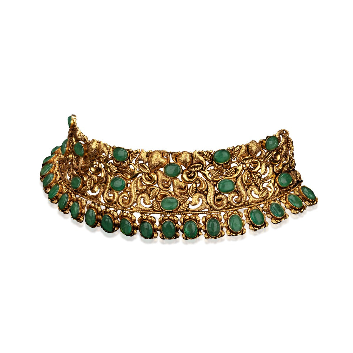 Green Studs Gold Choker