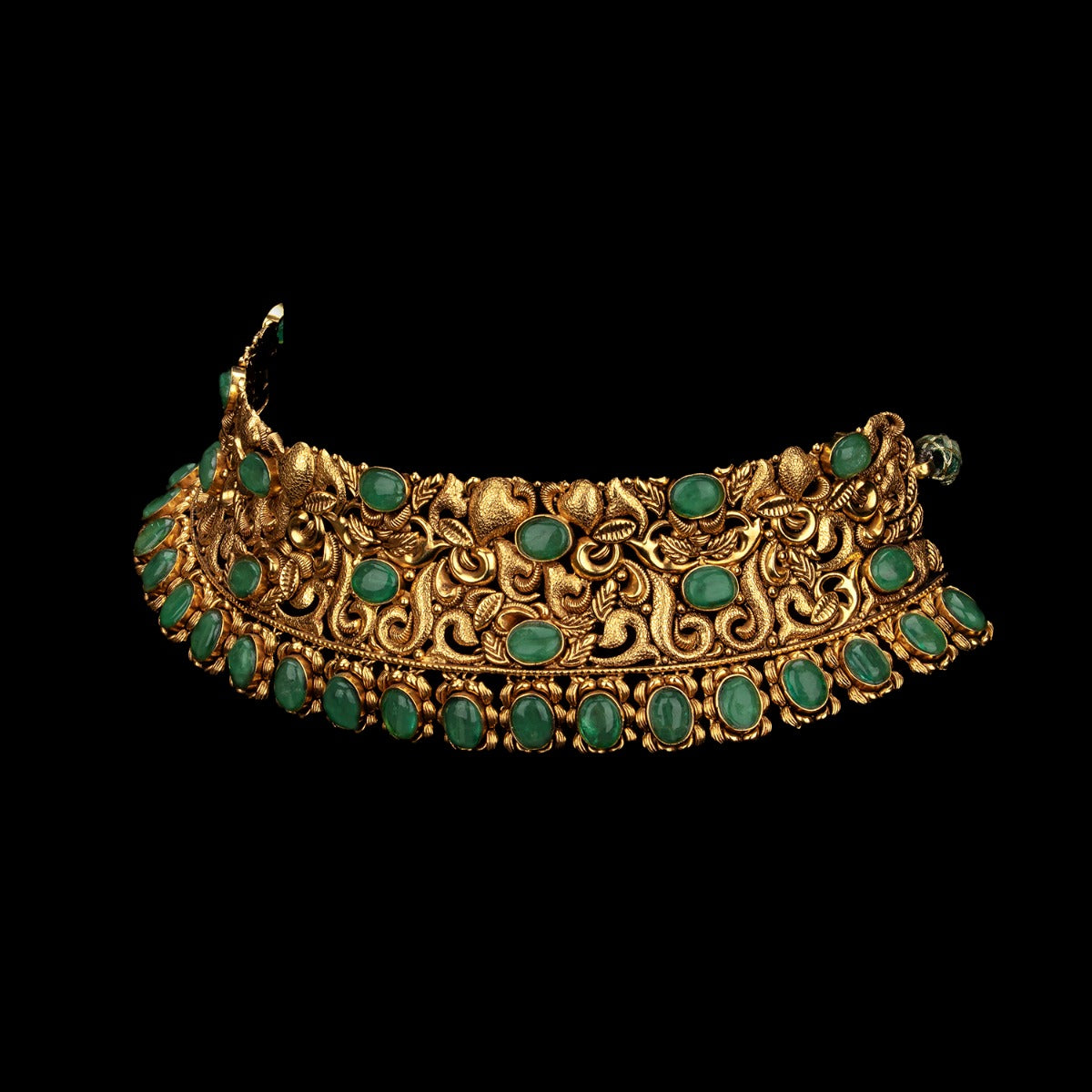 Green Studs Gold Choker