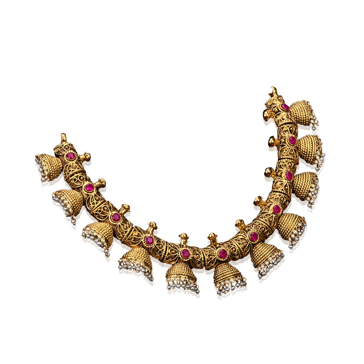 Jhumkas Long Gold Necklace