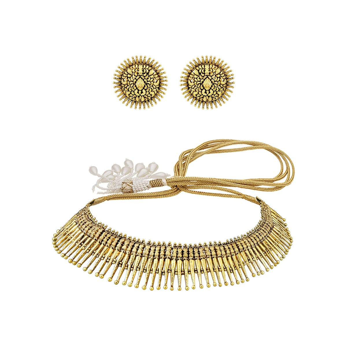 Tribal Contemporary Gold Choker Set