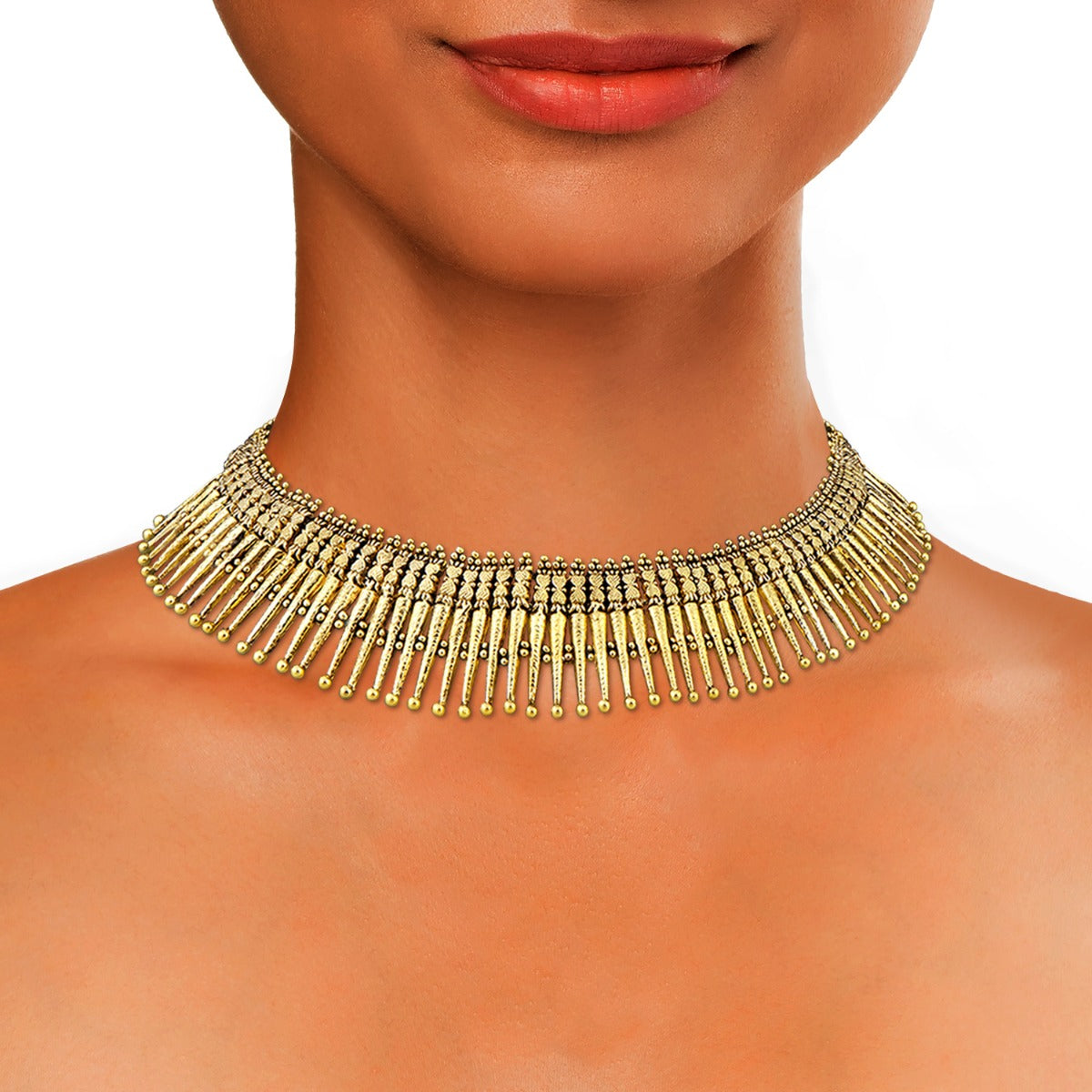 Tribal Contemporary Gold Choker Set