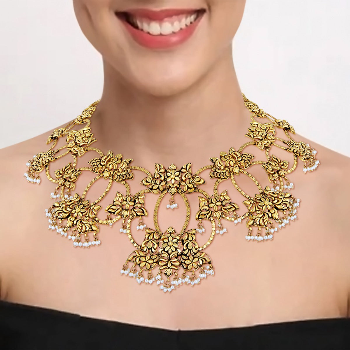 Lotus Blossom Gold Necklace