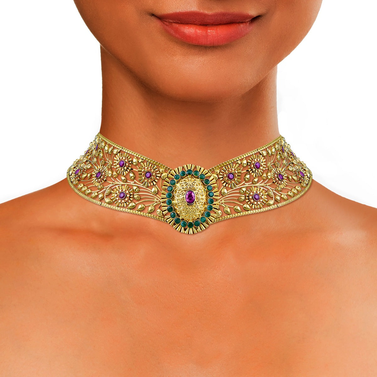 Glorious Floweret Gold Choker