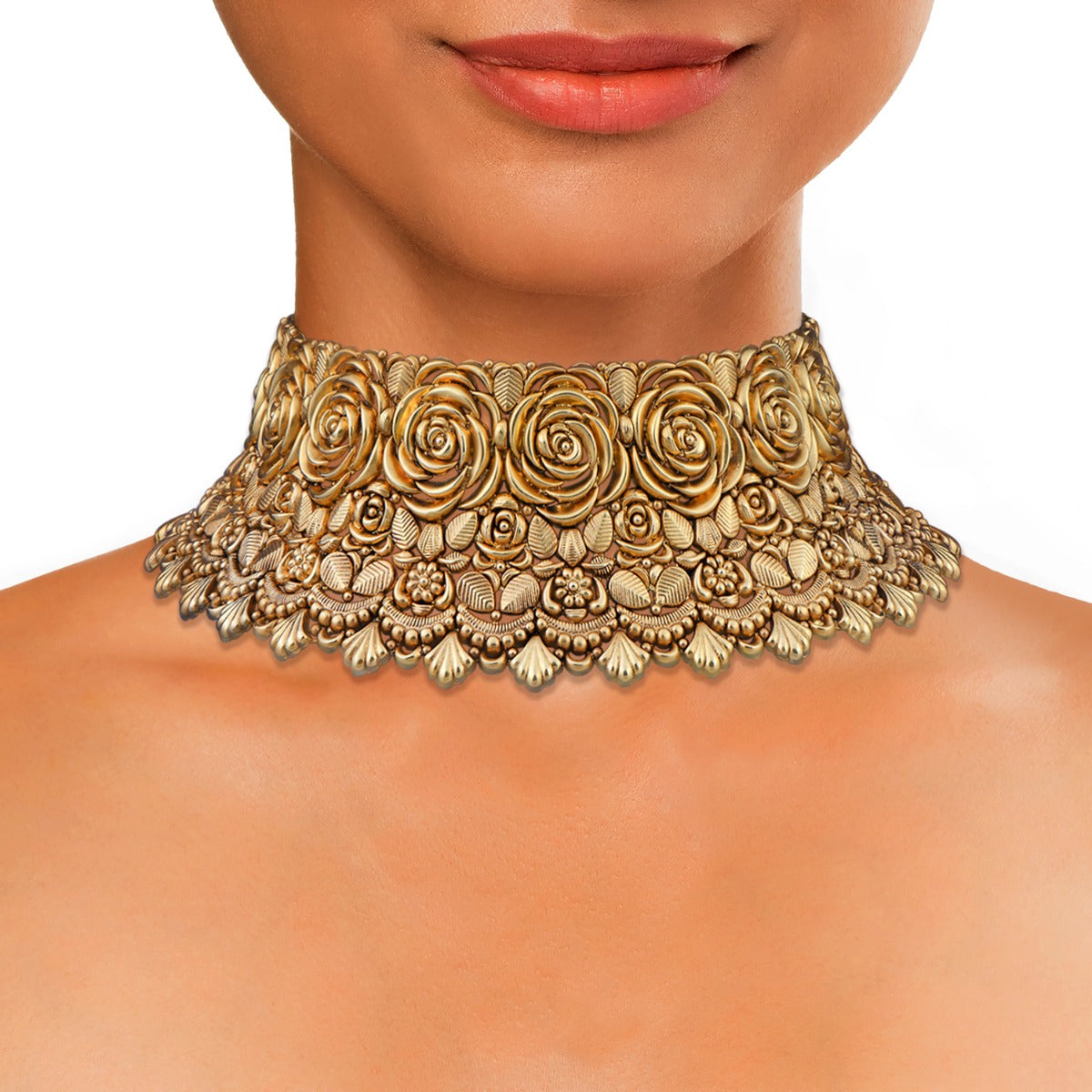 Blooming Brocade Gold Choker Set