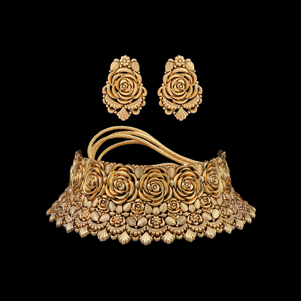 Blooming Brocade Gold Choker Set