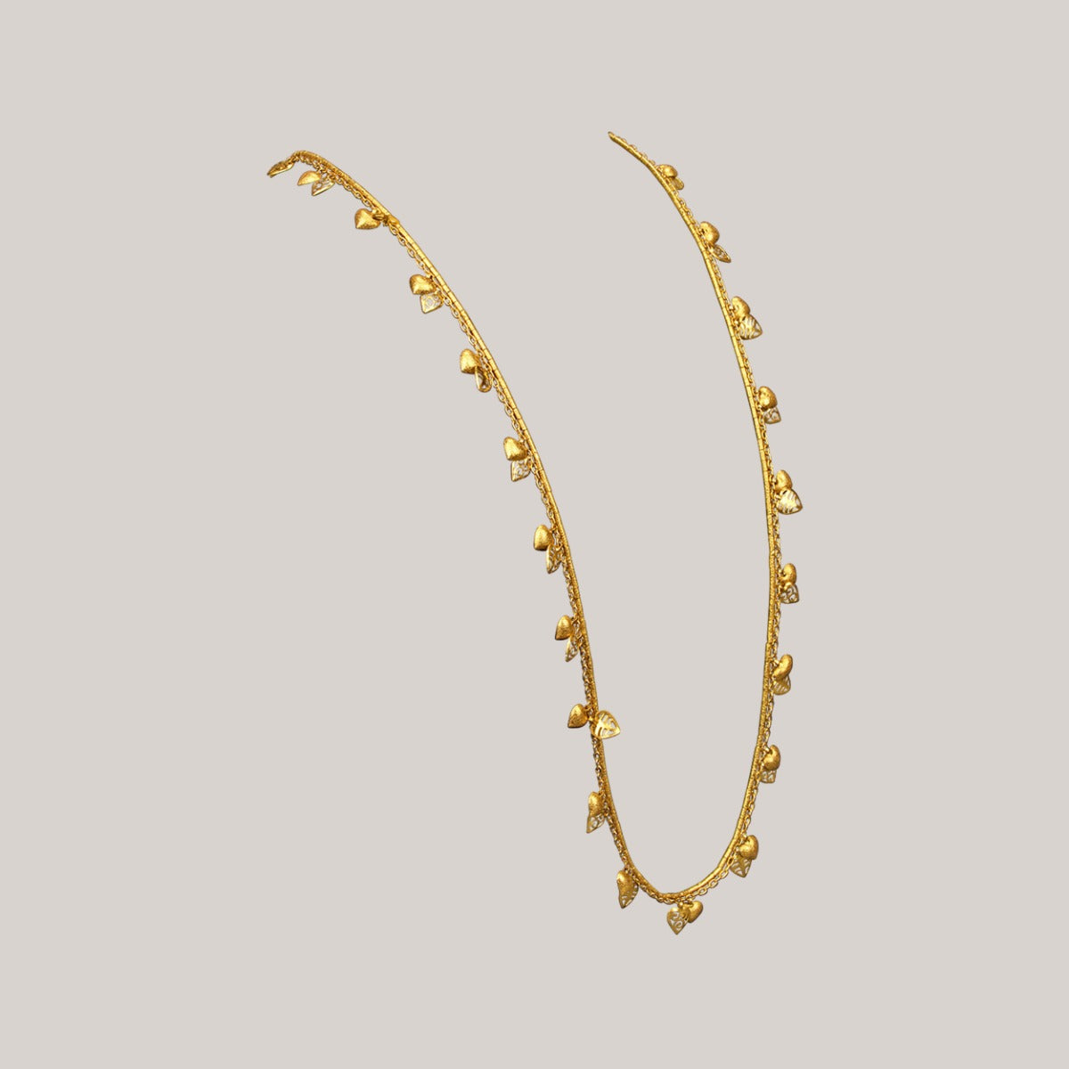 Hearts Long Gold Necklace