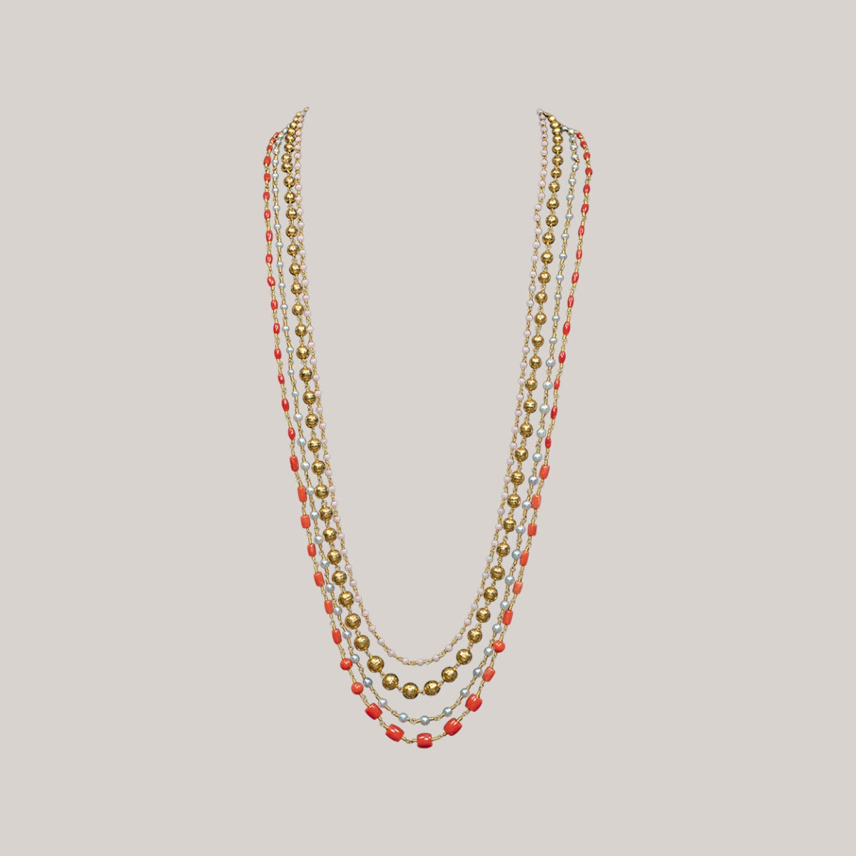Gold Ball Layered Necklace