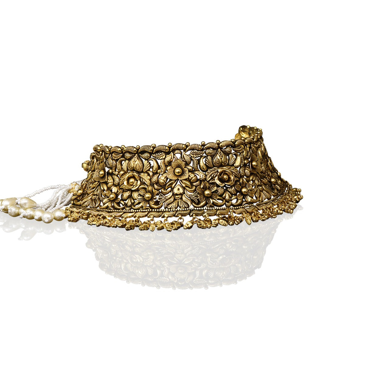 Petals Carved Gold Choker