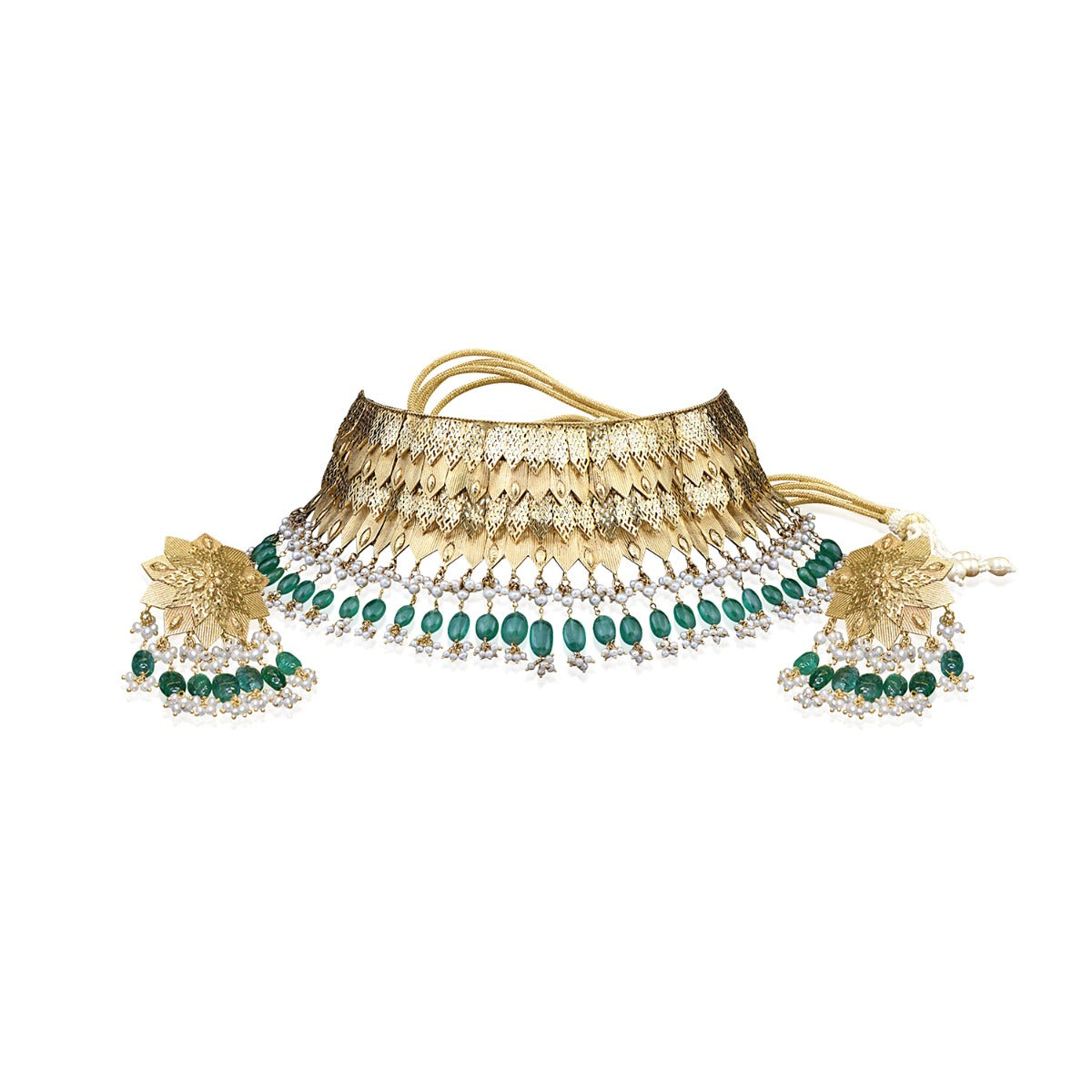 Starry Princess Green Gold Choker Set