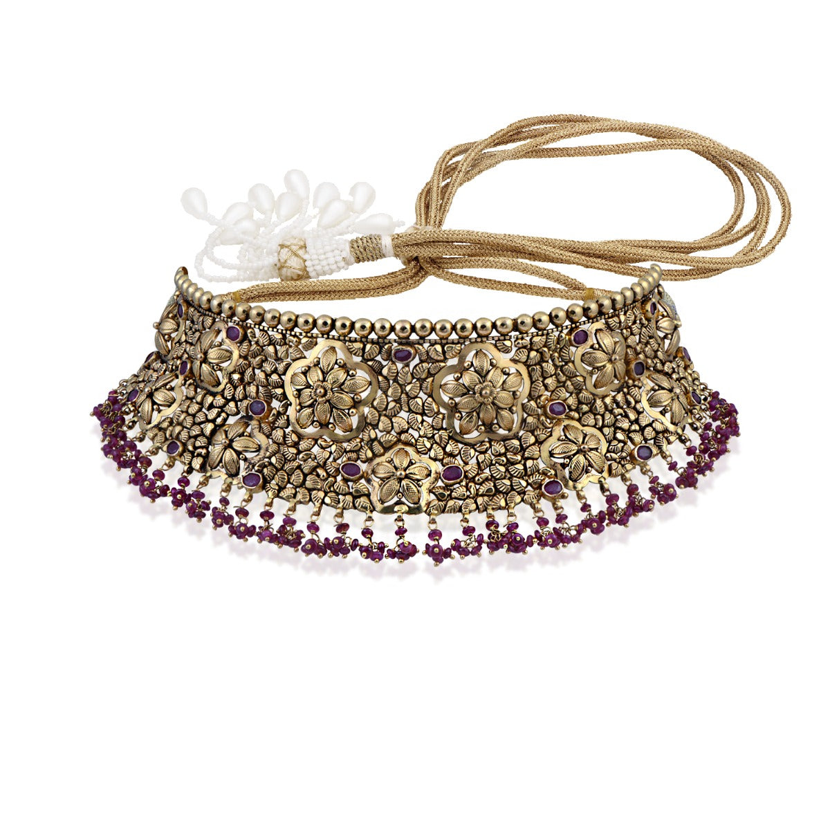 Daisy Flower Gold Choker Set