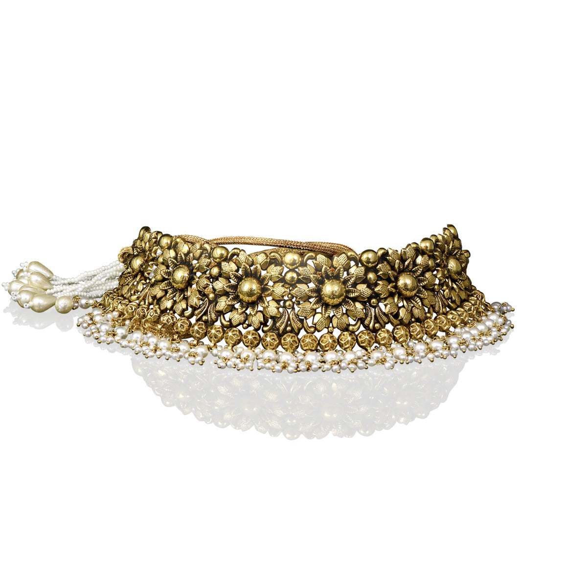 Flora Pattern Gold Choker