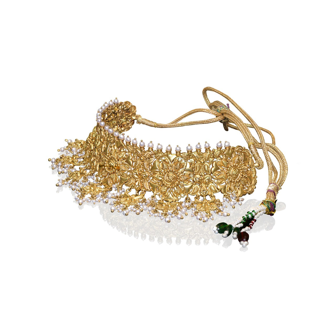 Thalaivi Gold Choker and Jhumka Set