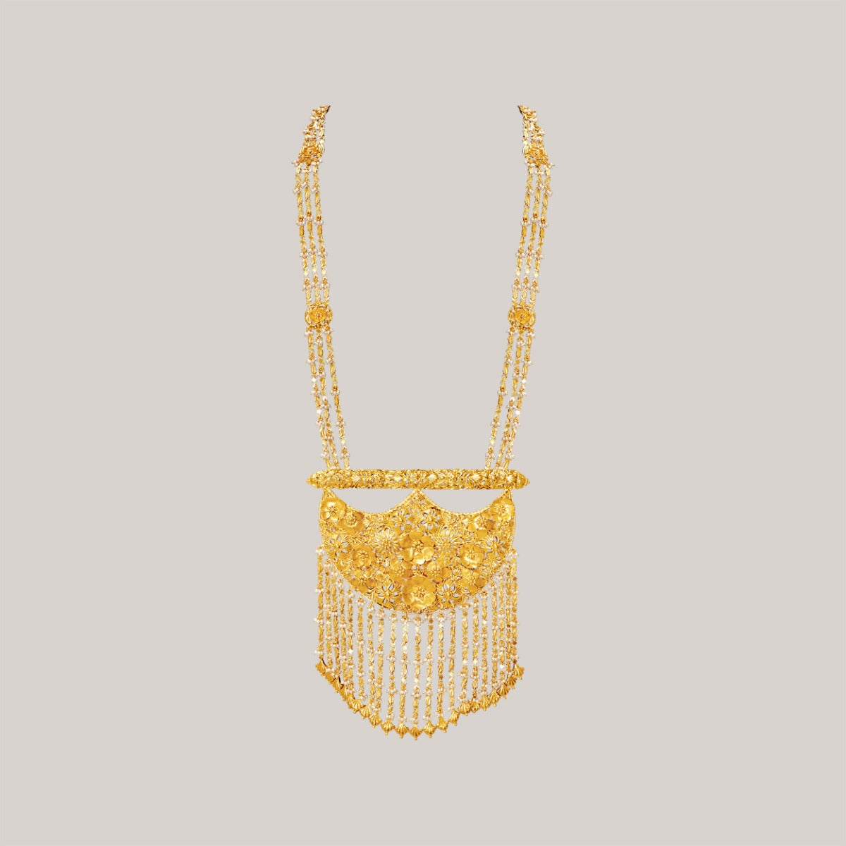Concave Curved Long Gold Necklace